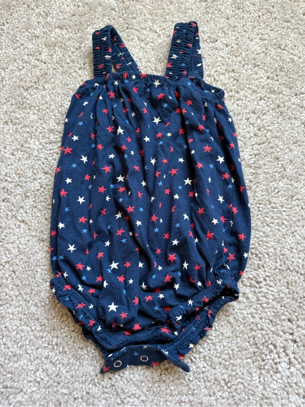 Old Navy Navy Blue Red White Star Print Romper